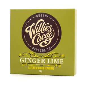 Willie\'s Cacao - Czekolada Imbir i Limonka 70% - Ginger Lime Kuba 50g